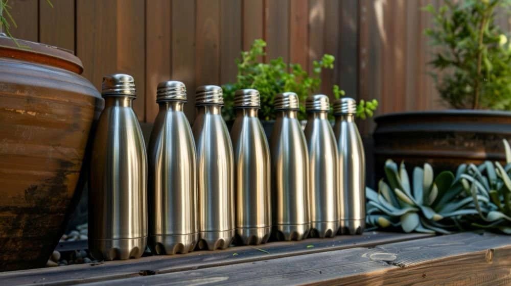 BPA vrije Drinkflessen van RVS op een rij