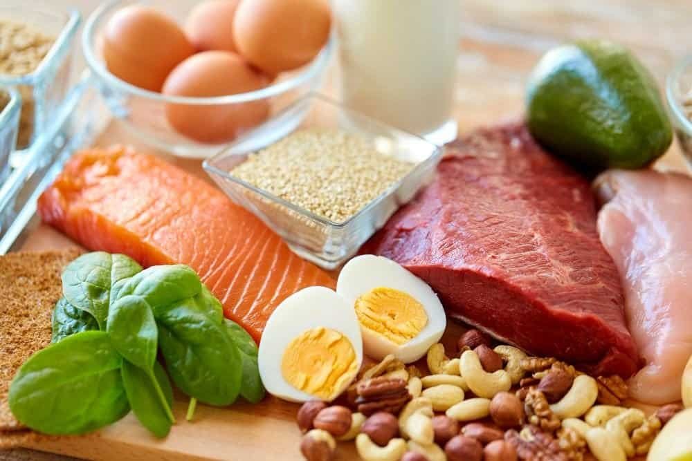 allemaal verschillende eten met veel eiwitten